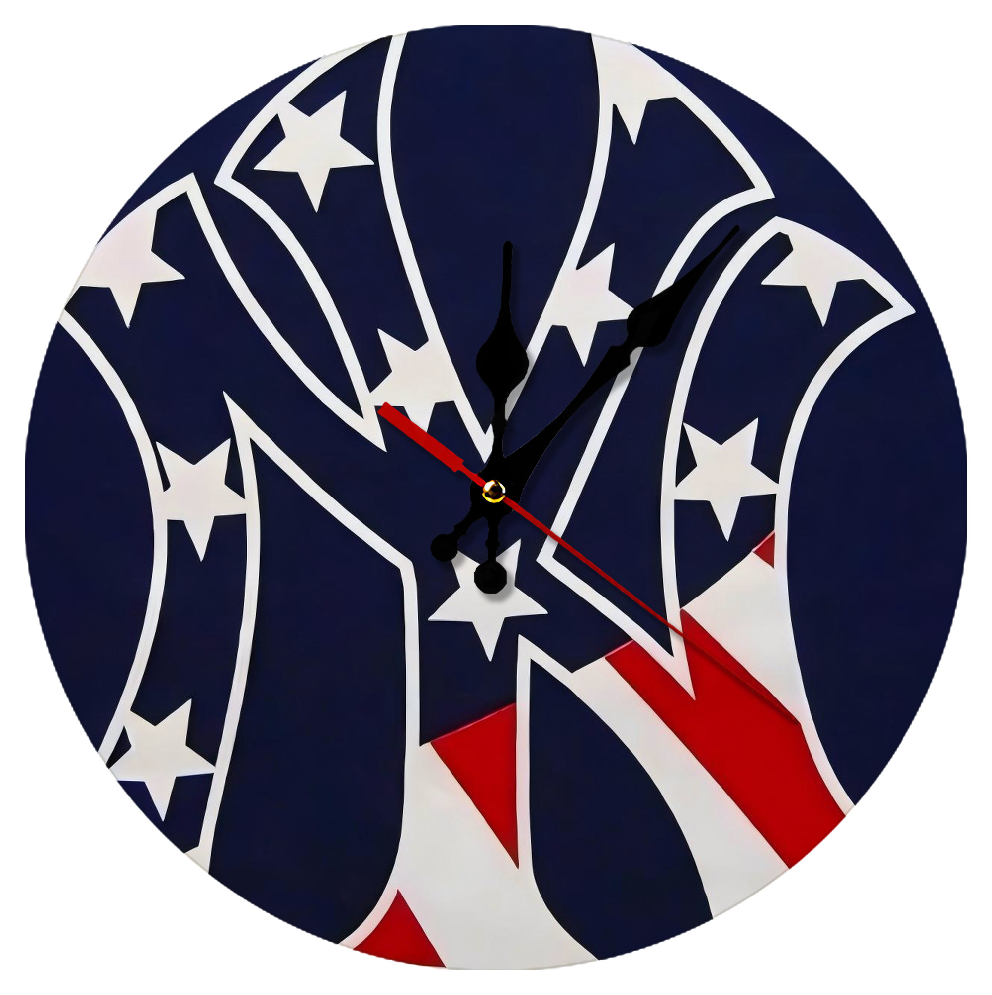 New York Yankees Logo USA Silent Round Wall Clock – Modern & Stylish DIY Design, Durable Wood Construction, Easy To Install – Perfect For Office, Bedroom, Living Room, And More